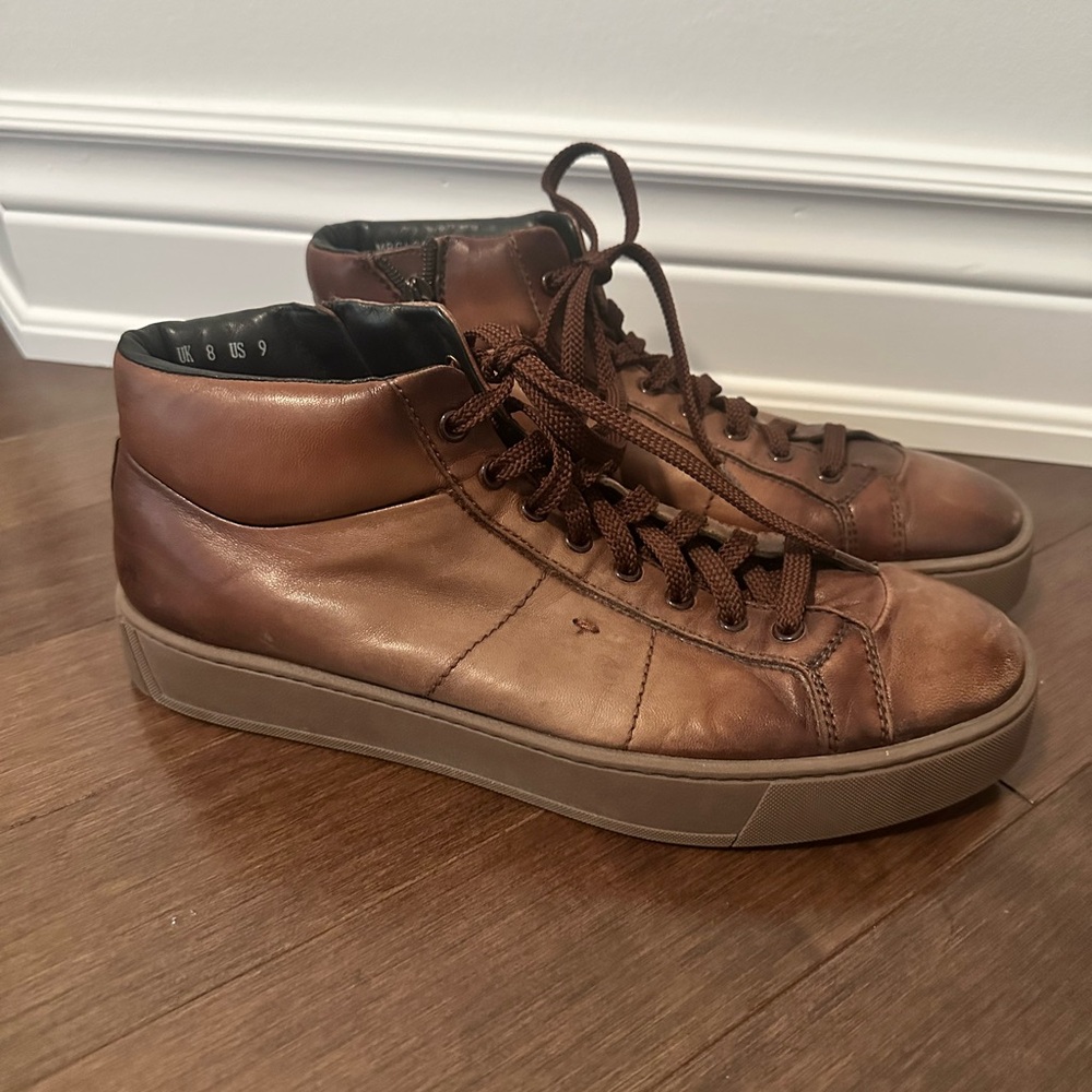 Santoni Leather Sneakers